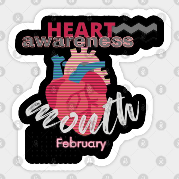 Heart disease awareness month Sticker by TeeText